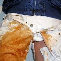 trashing white g-star jeans